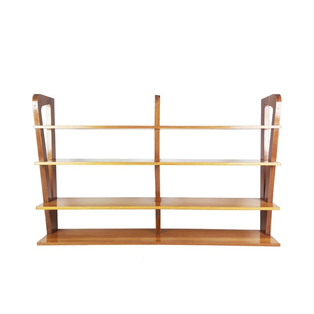 Large Italian Teak Hanging Shelf from Isa, 1950s For Sale - Image 10 of 10