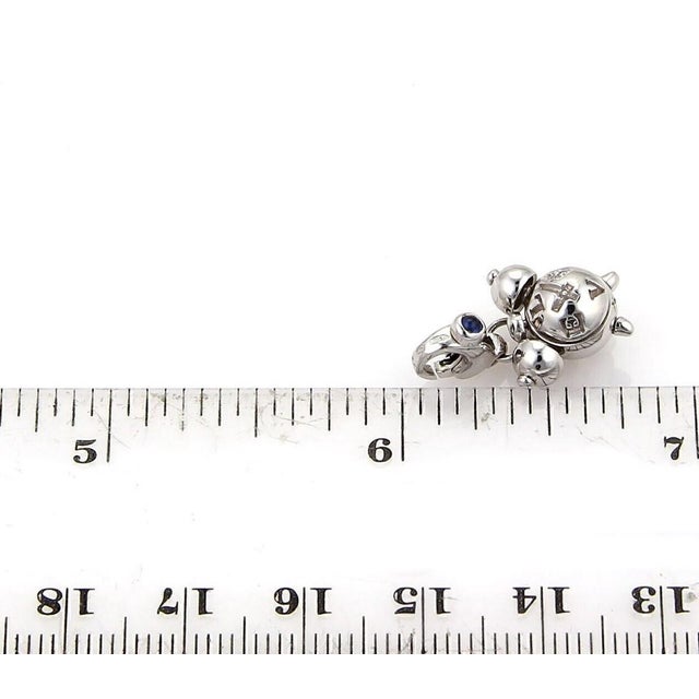 Mid 20th Century Mid 20th Century Pasquale Bruni Diamond Clock 18k White Gold Charm Pendant For Sale - Image 5 of 5