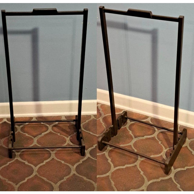 Mid-Century Modern Parquet Wood Tv Tray Tables, Set of 5 With Stand For Sale - Image 10 of 13