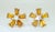 Gold 1960's Amber Crystal & Rhinestone Starburst Earrings For Sale - Image 8 of 12