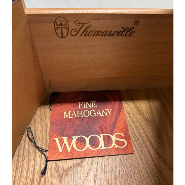 Thomasville Mahogany Chippendale Three-Drawer Nightstands Bedside Chests - Pair For Sale - Image 13 of 15