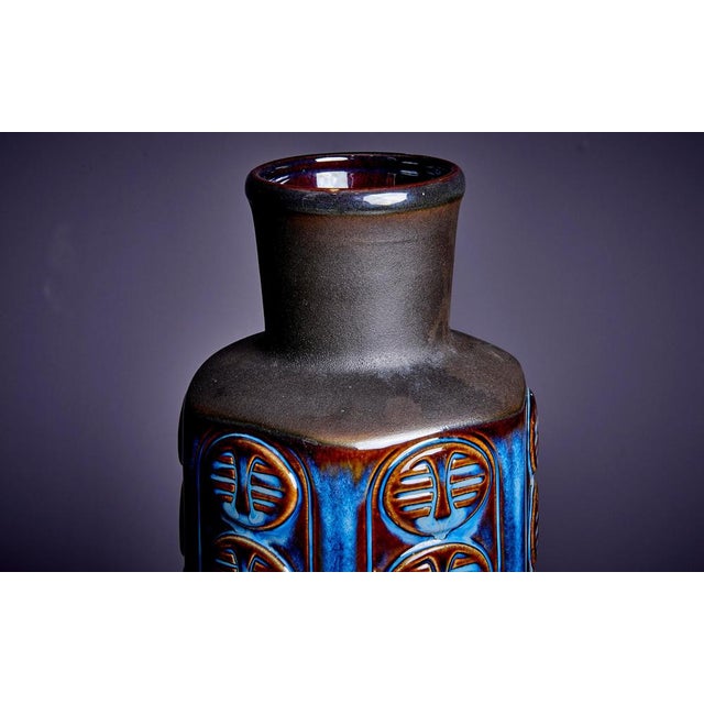 Large Soholm Vase 3347 in classic blue made in Denmark 1960s This piece is attributed to the mentioned designer/maker. It...