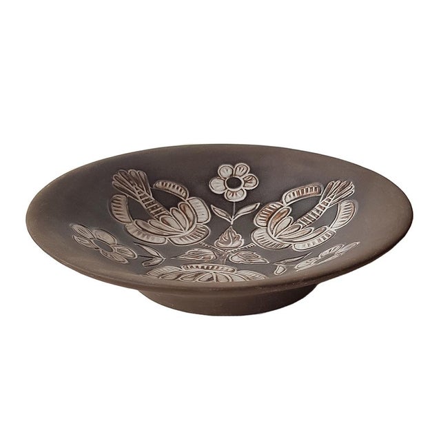 Brown Studio Ceramic Bowl by Keramo Kostelec, Czechoslovakia, 1960s For Sale - Image 8 of 8