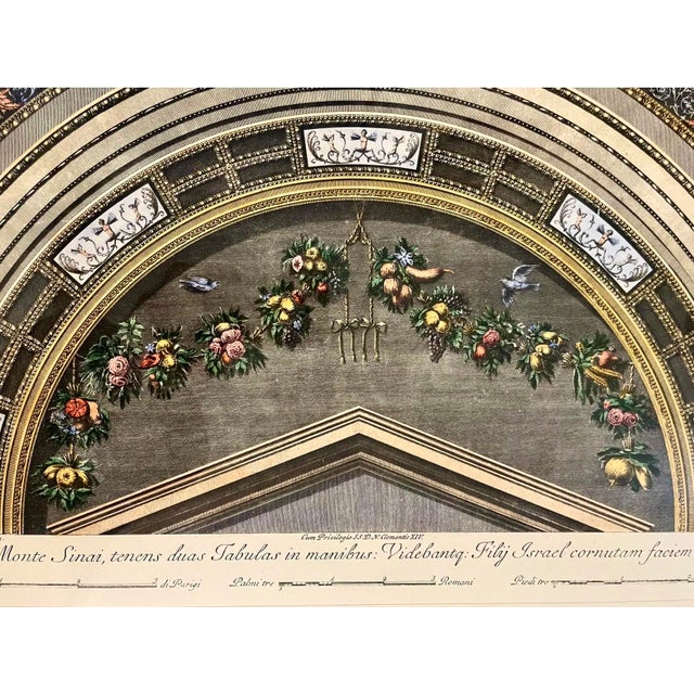 Wood 18th C. Italian Giovanni Ottaviani (1735-1808) Engraving, "Logge Di Rafaele Nel Vaticano" For Sale - Image 7 of 10