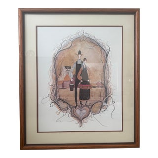 Betrothed by P. Buckley Moss Is a 1982 Rare Limited Edition Numbered Edition Lithograph For Sale