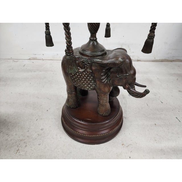 Bronze Elephant Pedestal Side Table Chairish