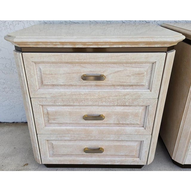 Wood Henredon Charisma Nightstands Side Tables Picklewood Pair For Sale - Image 7 of 17