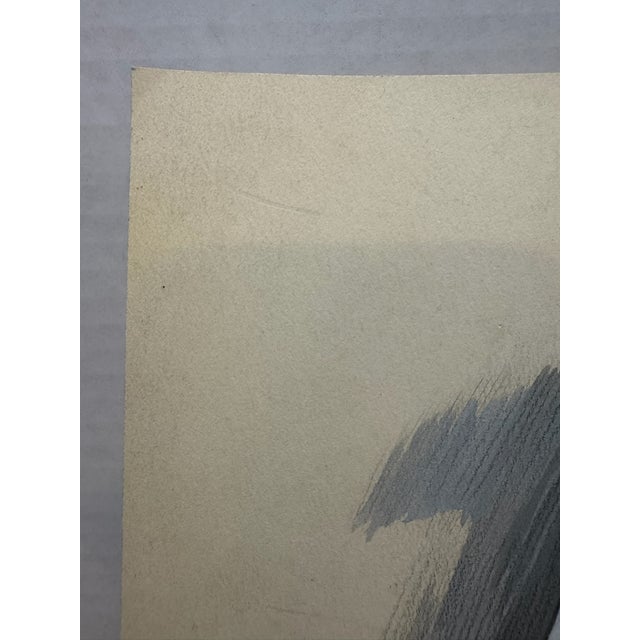 1940s Original Signed Graphite Illustration of Seated Woman at the Beach, 11.5 X 10 In. For Sale - Image 4 of 6