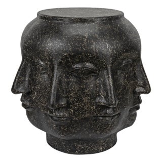 NOIR Multi-Face Stool, Black Fiber Cement For Sale