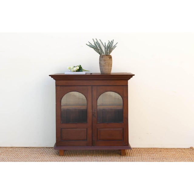 Antique Colonial Lift-Top Glass Malabar Cabinet For Sale - Image 11 of 11