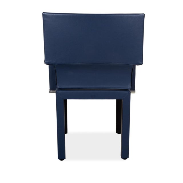 Arcadia Arcona Chairs in Blue Leather from B&B Italia / C&B Italia, Set of 8 For Sale - Image 12 of 15