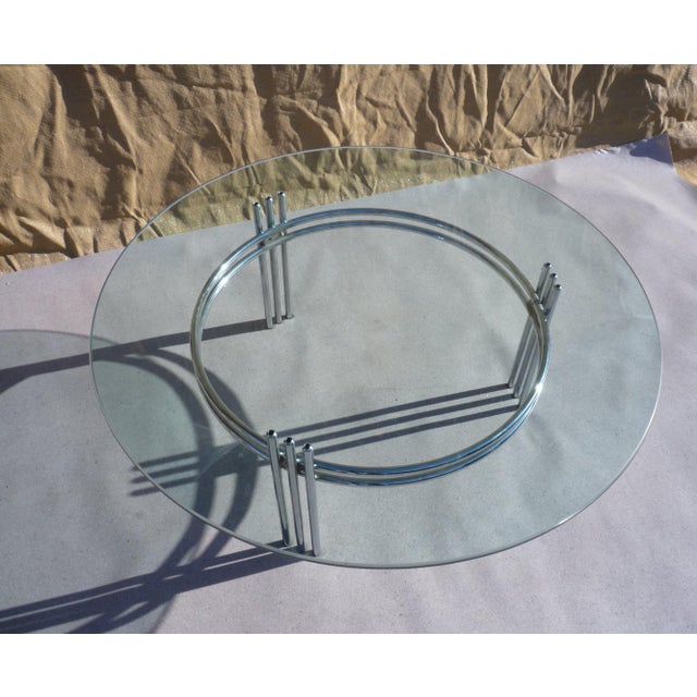 Metal Glass and Chrome Coffee Table, 1980s For Sale - Image 7 of 7