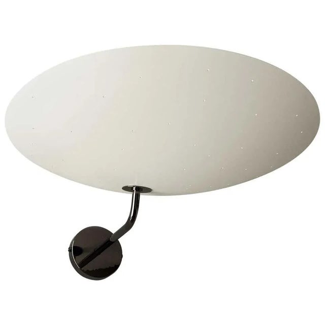 Not Yet Made - Made To Order Pierre Disderot Model #2059 Large Perforated Wall Lamp in White & Dark Chrome For Sale - Image 5 of 5