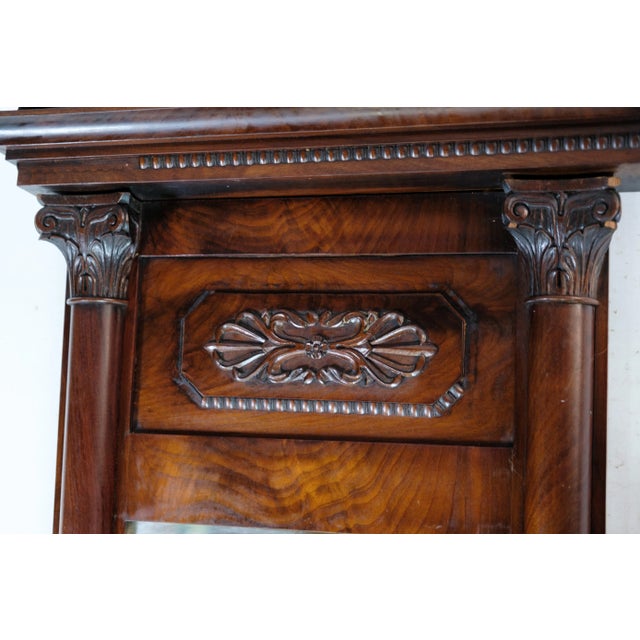 Brown Antique Empire Mirror in Mahogany Frame, 1840s For Sale - Image 8 of 13