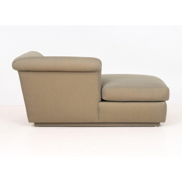 Tan R. Jones Golden Sheen Upholstered Chaise Longue For Sale - Image 8 of 9