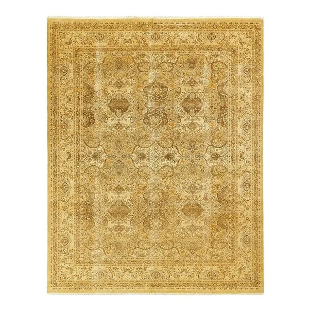 Mogul Collection Hand-Knotted Area Rug - Green 8' 2" x 10' 3" For Sale - Image 4 of 4