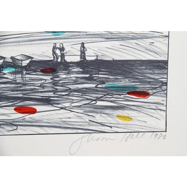 This lithograph, "Morning Mirage," was created in 1980 by the American artist, Susan Hall. It is both signed and numbered...