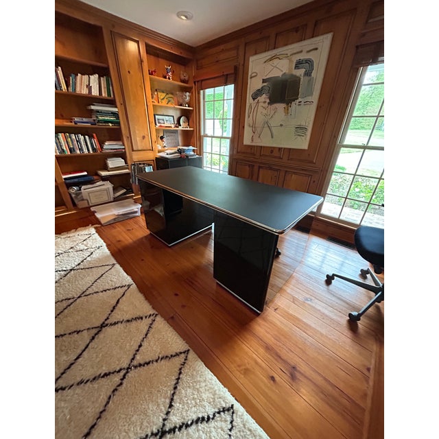 Metal Black & Silver Art Deco Muller Chrysler Desk For Sale - Image 7 of 17