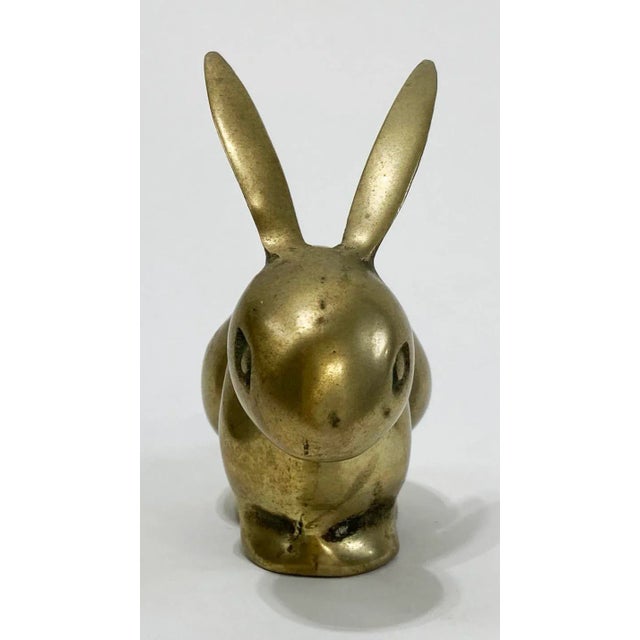 Mid-Century Modern Vintage Brass Rabbit Paper Weight For Sale - Image 3 of 6