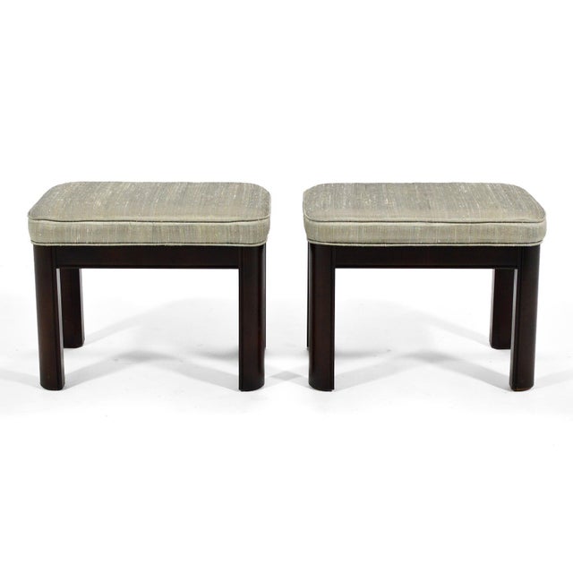 Hollywood Regency Pair of Gordon's Stools Upholstered in Silk For Sale - Image 3 of 7