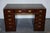 Fine Military Campaign Twin Pedestal Desk with Green Leather Top For Sale - Image 4 of 18