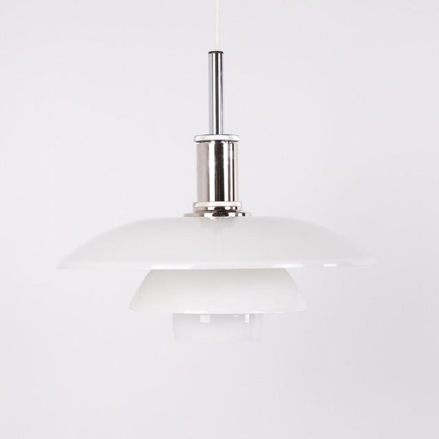 PH 4½-4 Pendant in White Opal Glass and Chrome by Poul Henningsen for Louis Poulsen, 1980 For Sale - Image 11 of 12