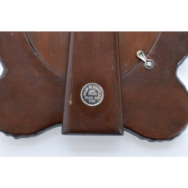 Late 20th Century Large Plateria Del Pilar Repousse Peruvian 925 Sterling Silver Collectible Picture Frame For Sale - Image 5 of 9