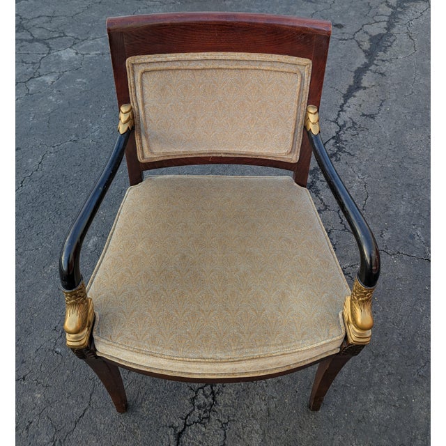 Mid 20th Century Mid 20th Century Empire Style Dolphin Carved Armchair by Century Furniture For Sale - Image 5 of 10