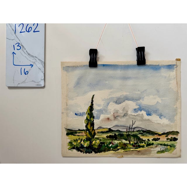 1950s Henry Emil Salloch Original Watercolor on Paper Country Ridge. For Sale In Atlanta - Image 6 of 6