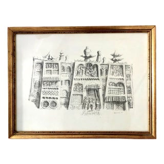 Massimo Campigli, The Palazzo Del Gran Can, 1959, Ink & Paper, Lithograph For Sale