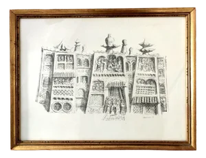 Massimo Campigli, The Palazzo Del Gran Can, 1959, Ink & Paper, Lithograph