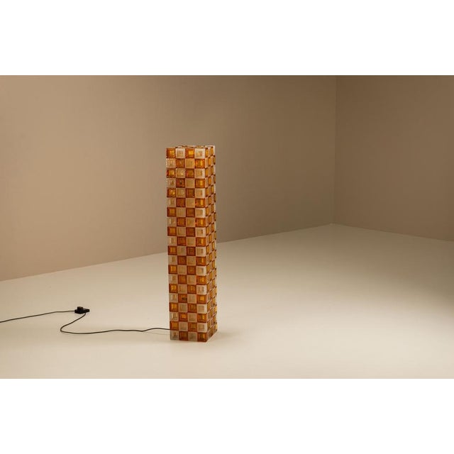 Floor Lamp in Amber and Crystal Pulegoso Glass from Poliarte, Italy, 1970s For Sale - Image 4 of 17