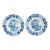 Pair of Antique English or Irish Delft Pottery Chinoiserie Blue Decorated Plates For Sale