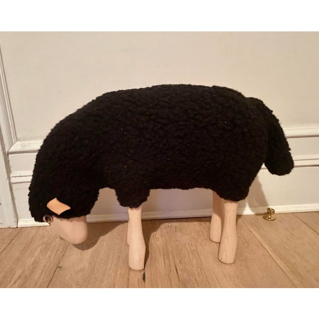 Claude Lalanne Lalanne Style Grazing Black Wood Sheep Stool or Sculpture For Sale - Image 4 of 4