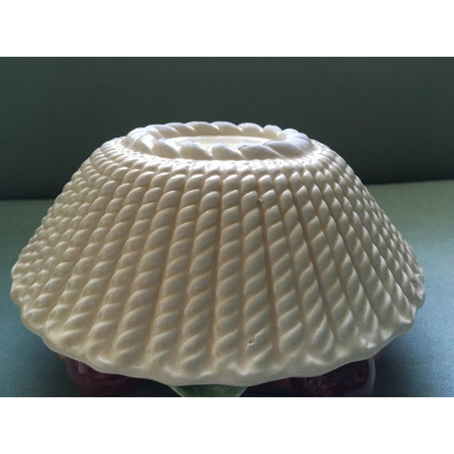 Vintage 1950s Bassano Italy Faux Fruit Woven Basket Ceramic Bowl For Sale - Image 11 of 13