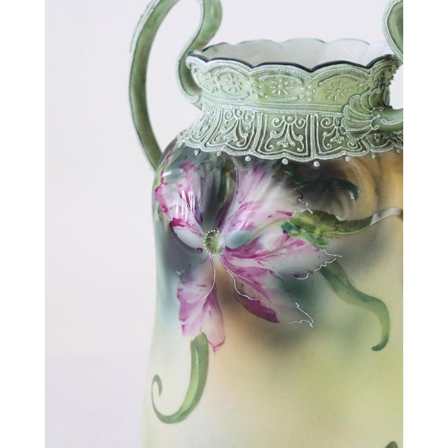 Japanese Antique Japanese Nippon Moriage Porcelain Vase Signed C1920 For Sale - Image 3 of 7
