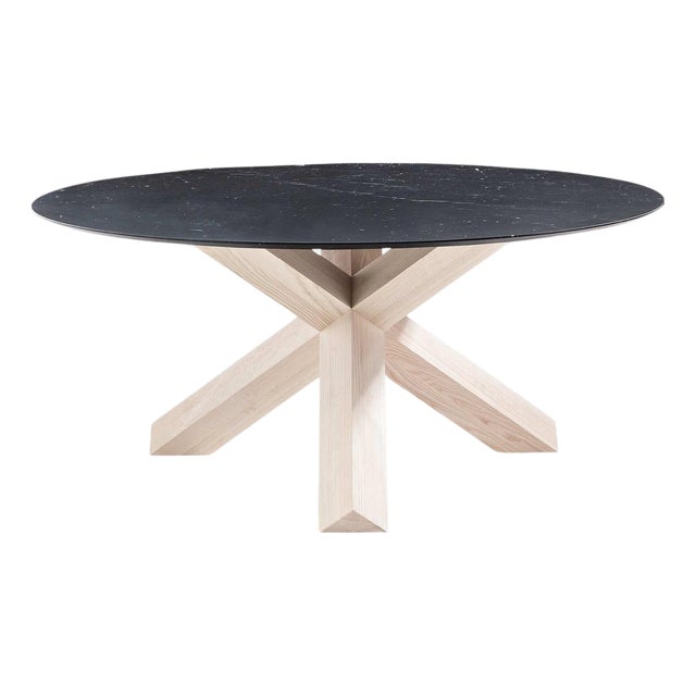 La Rotonda Table in Wood and Glass by Mario Bellini For Sale