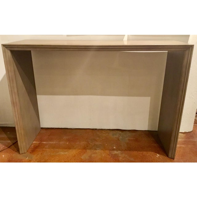 Hickory White Modern Beige Wood Console Table Chairish