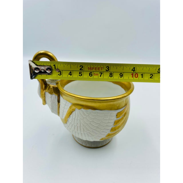 Mid 20th Century by Sadek Swan Gilded Footed Cups & Saucers - Service for 4 For Sale - Image 12 of 12