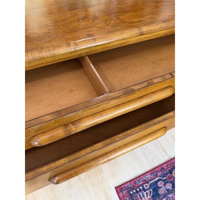 1940s Two Drawer Solid Maple Console Table For Sale - Image 12 of 13