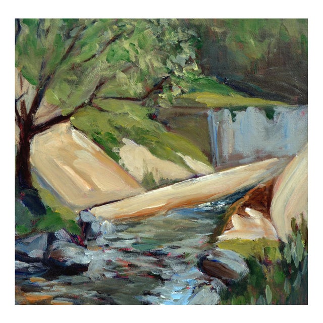 Beautiful Big Sur stream landscape by California Plein air artist Weaver (American, 20th Century). Signed "Weaver" lower...