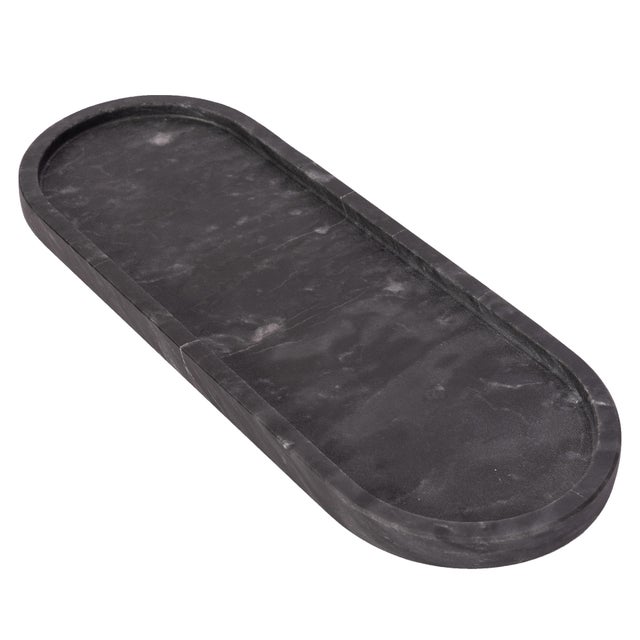 Modern Artifacts Trading Company Decorative Runway Marble Tray in Black For Sale - Image 3 of 3