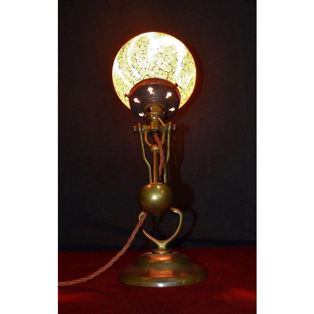 Art Deco Brass Maritime Gimbal Lamp with Coloured Glass Shade, 1920s For Sale - Image 13 of 18
