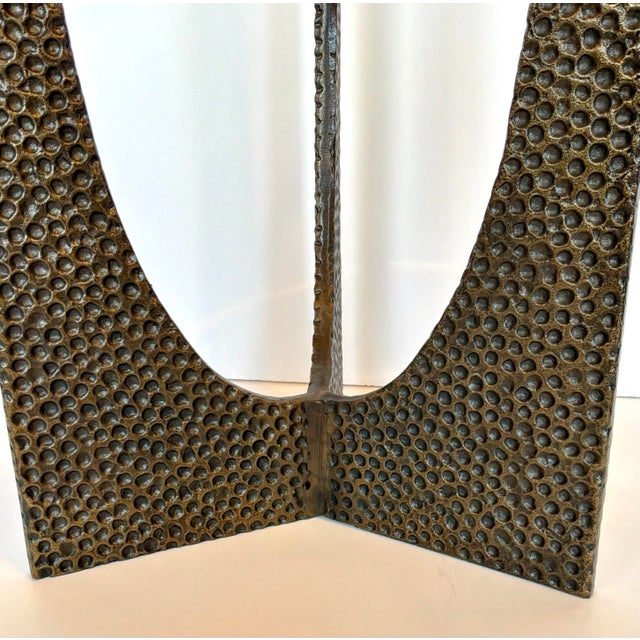 Modern Revelation Modern Textured Bronze Trifecta Drinks Table For Sale - Image 3 of 3