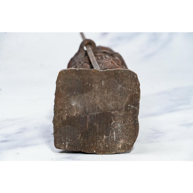 Solid Wood Carved Antique Native American Indian Chief Statue Sculpture Western Home Decor For Sale - Image 12 of 12