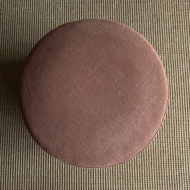 Bailey Havane Slip Covered Ottoman With Pleated Skirt For Sale In Los Angeles - Image 6 of 6