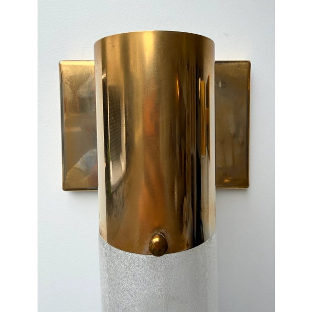 Metal Brass Sconces Murano Glass by Aldo Nason for Mazzega, Italy, 1970s, Set of 8 For Sale - Image 7 of 12