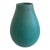Mid Century Matte Turquoise Glazed Ceramic Vase For Sale