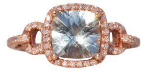 The Carrib: Praisiolite and Natural Diamond Ring in Rose Gold