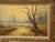 Misty Golden Yellow River Landscape with Winter Trees in the English Countryside, by 20th Century British Artist,...